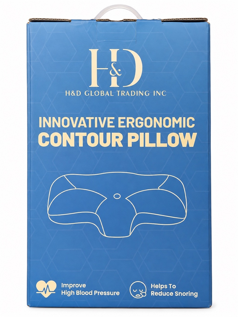 H&D Ergonomic Contour Pillow Cervical Memory Foam Cooling Neck Support NEW